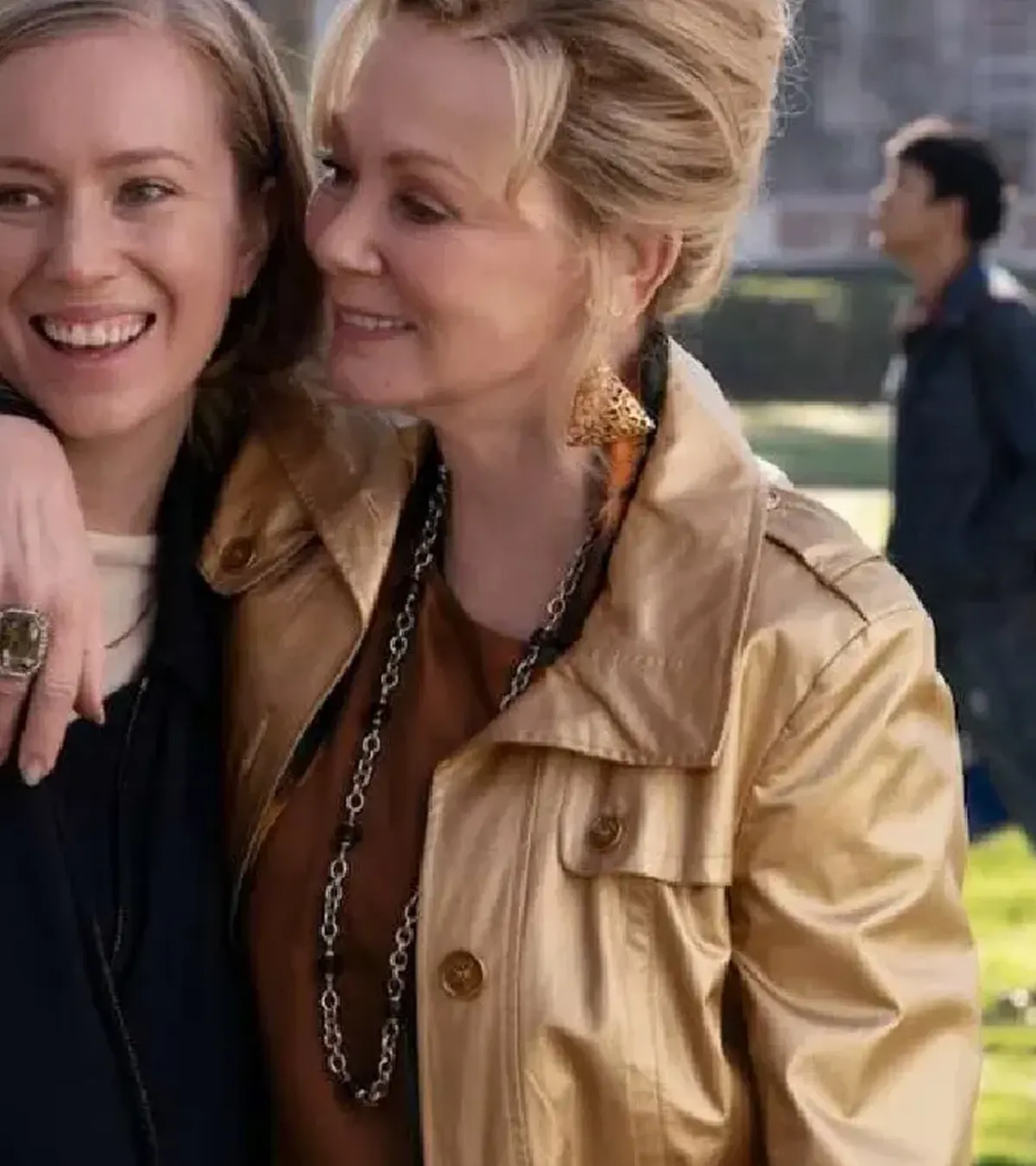Buy Jean Smart Hacks TV Series Deborah Vance Golden Leather Trench Coat