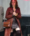 Buy Joyce Hopkirk Ink 2026 Claire Foy Brown Leather Trench Coat On Sale
