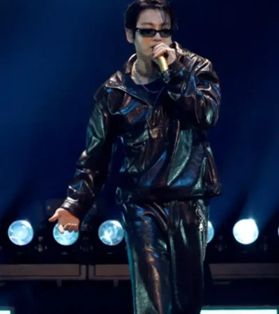 Buy Jungkook 2026 LA iHeartRadio Music Festival Dark Brown Leather Jacket On Sale