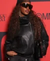 Buy London Fashion Week 2026 Tems Black Leather Jacket On Sale