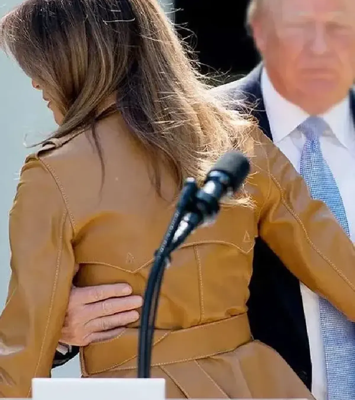 Buy Melania Trump First Lady Brown Leather Jacket On Sale