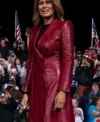 Buy Melania Trump First Lady Red Leather Trench Coat On Sale