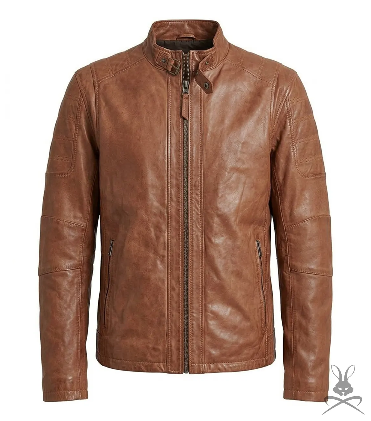 Buy Mens Cafe Racer Leather Jacket In Brown