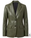 Buy Men's Dark Green Tailored Real Leather Blazer