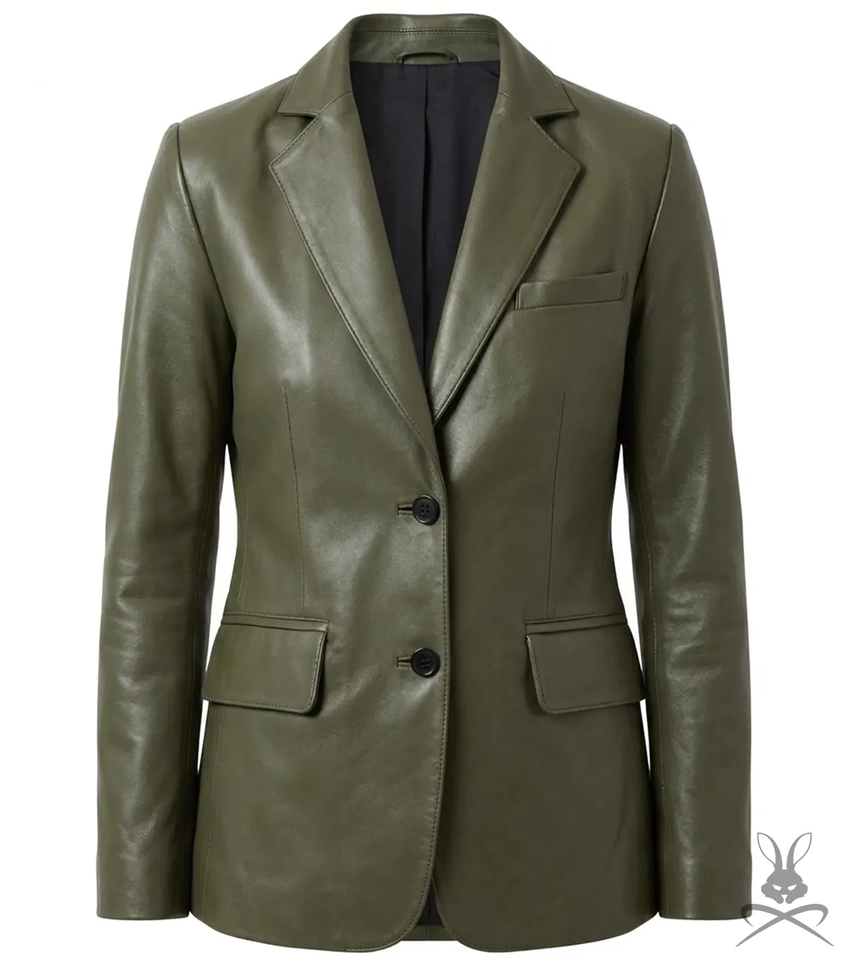 Buy Men's Dark Green Tailored Real Leather Blazer