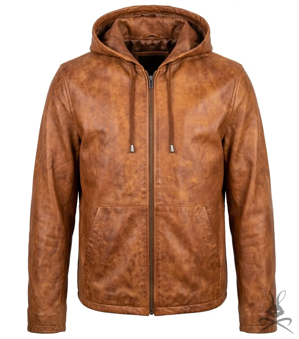 Buy Mens Leather Hoodie Caramel Crunch