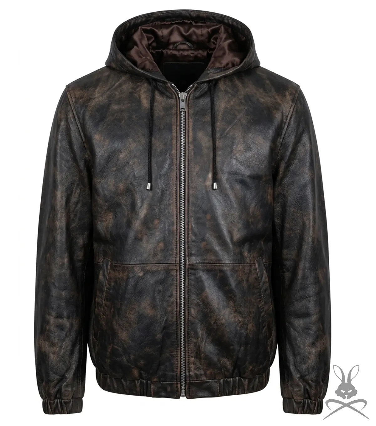Buy Mens Leather Hoodie in Copper