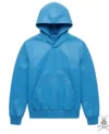 Buy Men's Leather Pull-Over Hoodie in Baby Blue
