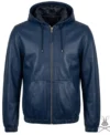 Buy Mens Navy Blue Real Leather Hoodie