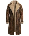 Buy Mens Vintage Brown Suede Faux Fur Lined Leather Coat