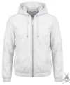 Buy Mens White Real Leather Hoodie