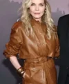 Buy Michelle Pfeiffer The Madison Premiere Night 2026 Brown Leather Jacket On Sale