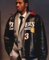 Buy NBA Philadelphia 76ers The King and The Answer James 23 Custom Black Leather Jacket On Sale