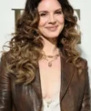 Buy New York Fashion Week 2026 Lana Del Rey Brown Leather Blazer On Sale