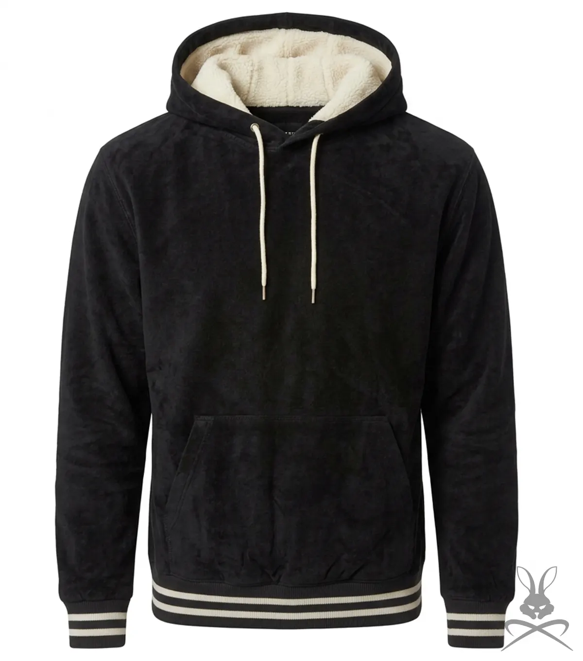 Buy Philip Black Leather Suede Hoodie