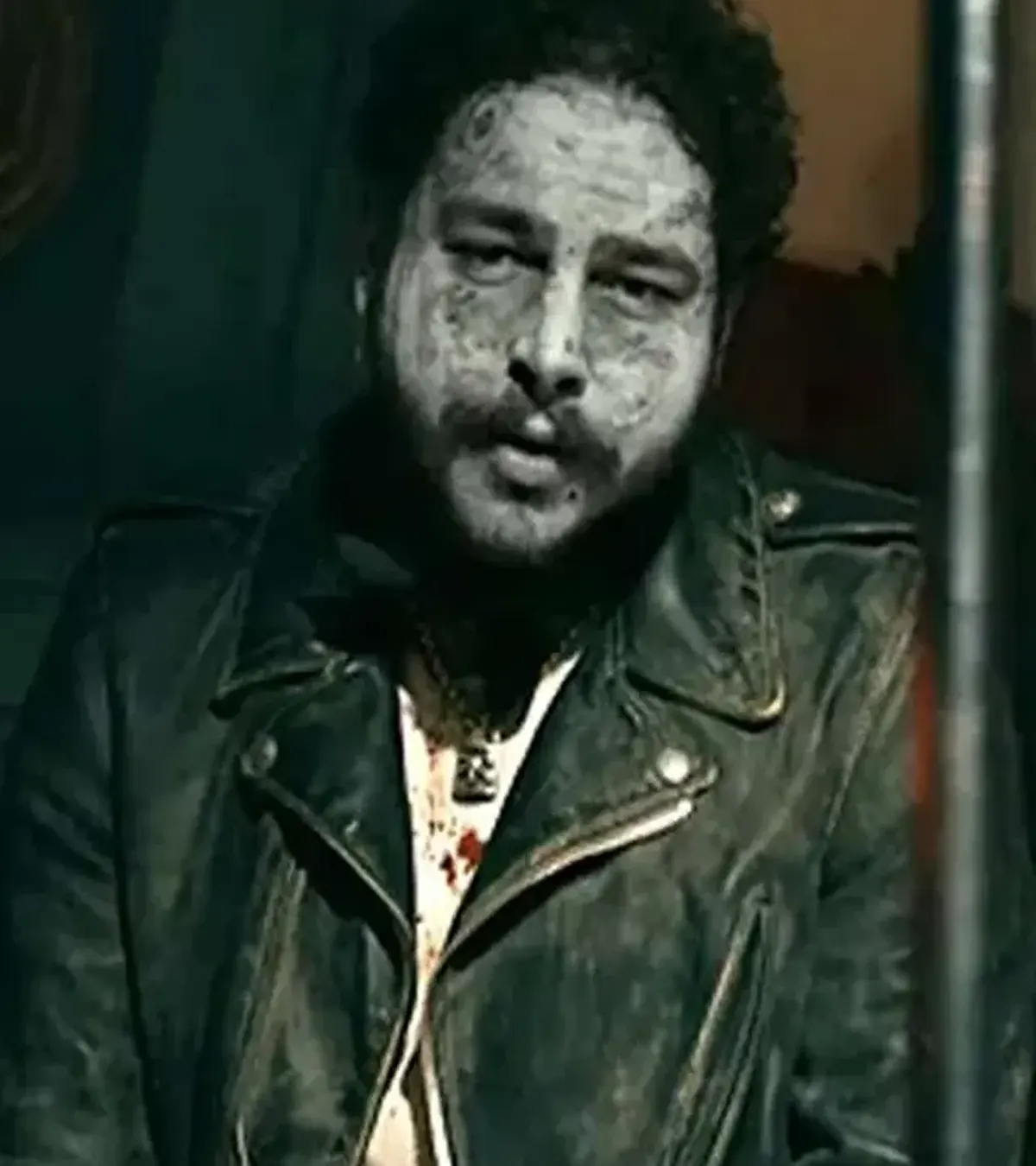 Buy Post Malone Goodbyes Zombies Skull Wing Back Distressed Leather Biker Jacket On Sale