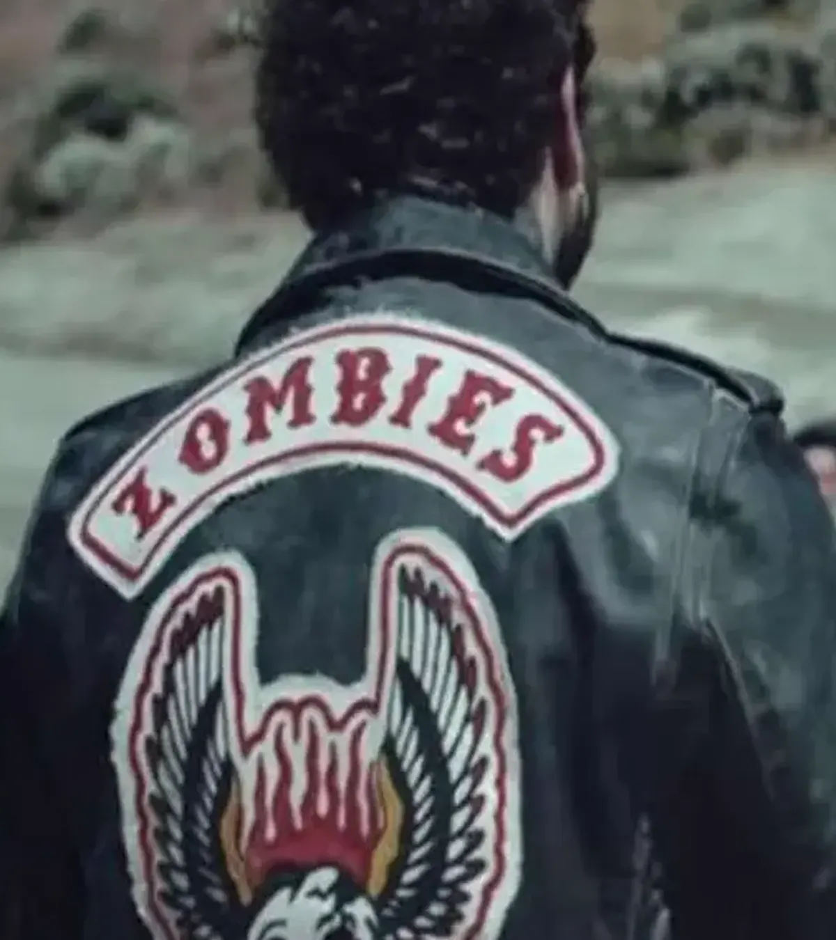 Buy Post Malone Goodbyes Zombies Skull Wing Back Distressed Leather Biker Jacket