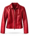 Buy Rhea Seehorn TV Series Stick S02 Amanda Red Leather Jacket On Sale