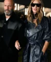 Buy Rosie Huntington-Whiteley Burberry Summer 2026 Show Black Leather Trench On Sale