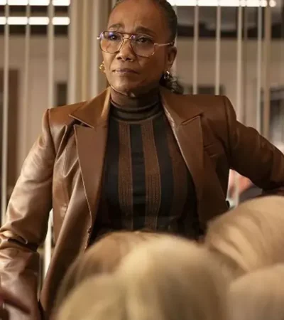 Buy Sonja Sohn Will Trent TV Series S03 Amanda Wagner Brown Leather Blazer On Sale