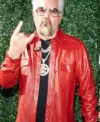 Buy Super Bowl Flavortown Tailgate 2026 Guy Fieri Red Leather Jacket