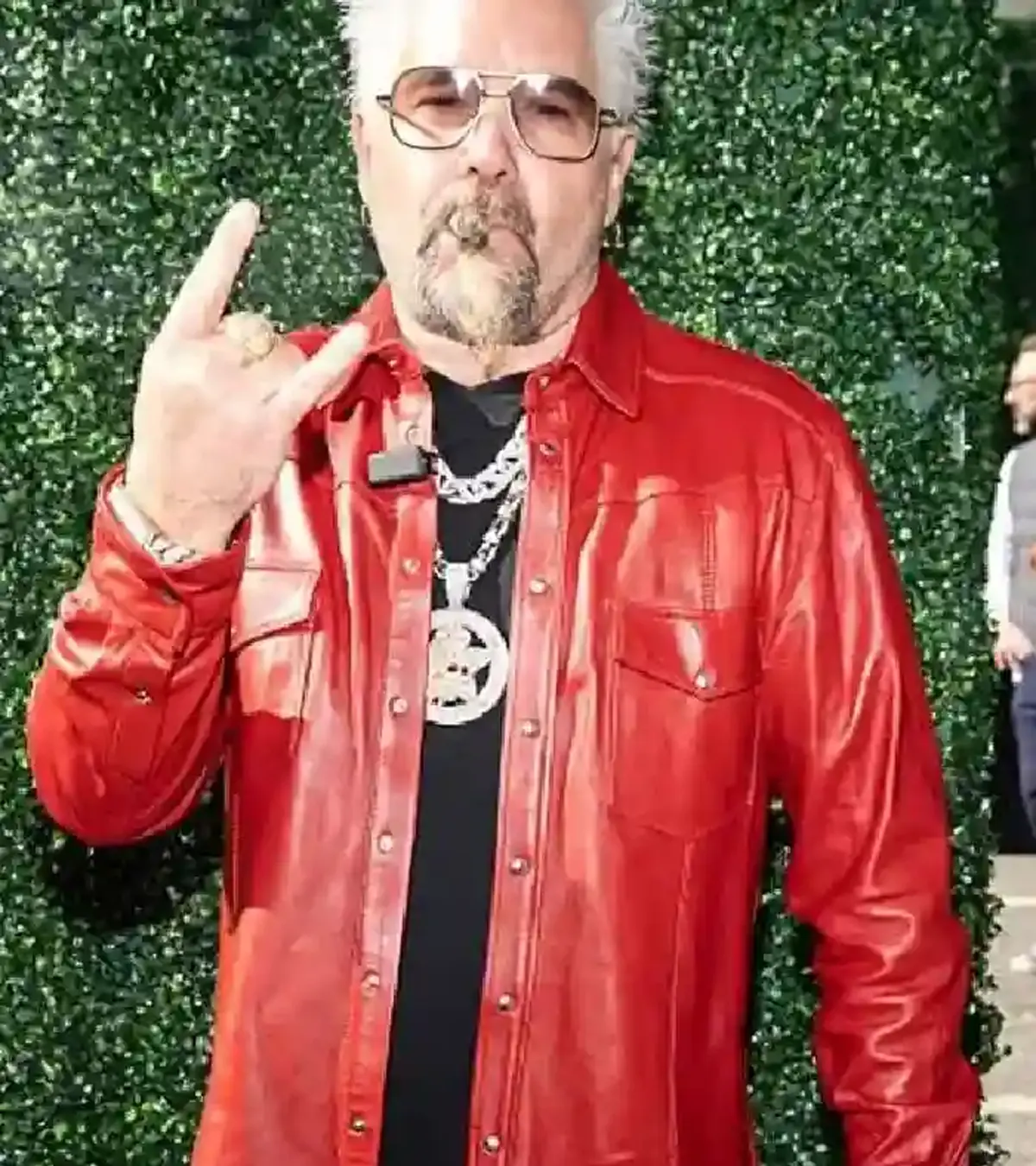 Buy Super Bowl Flavortown Tailgate 2026 Guy Fieri Red Leather Jacket