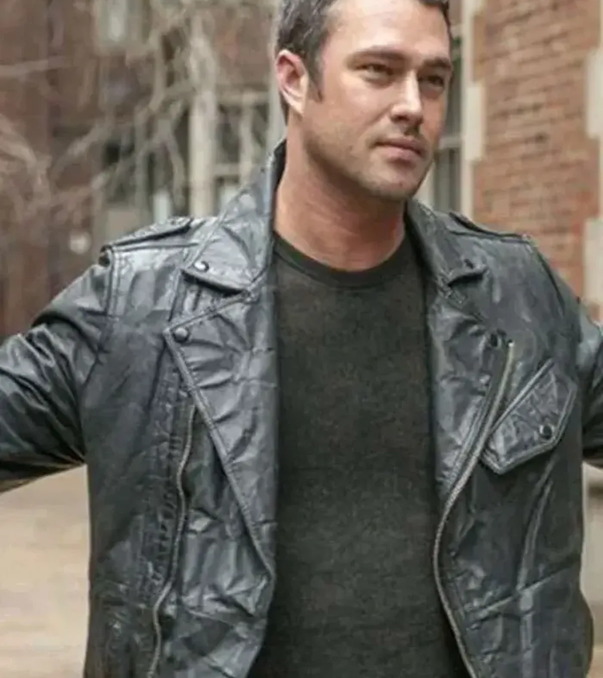 Buy Taylor Kinney Chicago Fire Kelly Severide Black Biker Leather Jacket