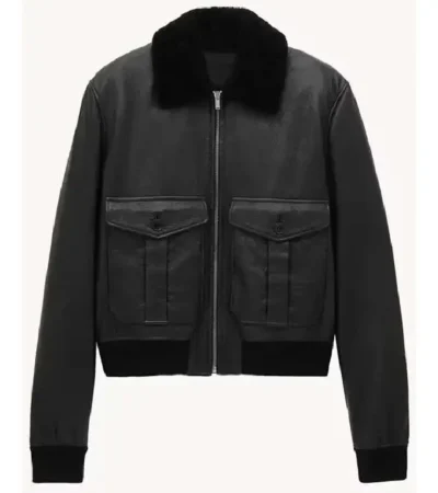 Buy The Voice 2026 John Legend Black Shearling Leather Jacket On Sale