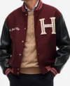 Buy Tommy Hilfiger Spring Summer 2026 NYC Jung Hae-in Burgundy and Black Varsity Jacket