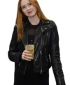 Buy US Open Tennis Championships 2026 Karen Gillan Black Biker Leather Jacket