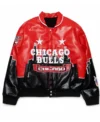 Buy Usher R&B Tour Event 2026 Chicago Bulls Red And Black Leather Jacket On Sale