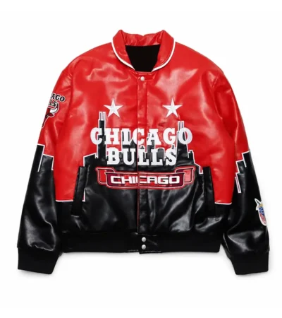 Buy Usher R&B Tour Event 2026 Chicago Bulls Red And Black Leather Jacket On Sale