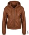 Buy Womens Caramel Crunch Leather Hoodie