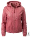 Buy Womens Pink Leather Hoodie