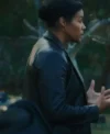 Buy Zahra Newman TV Series Last Seen 2026 Black Isabel Pena Black Leather Blazer On Sale