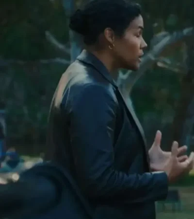 Buy Zahra Newman TV Series Last Seen 2026 Black Isabel Pena Black Leather Blazer On Sale
