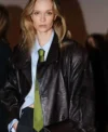 CFW 2026 Josephine Skriver Brown Leather Coat