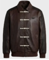 CNY Dragon and Phoenix Embossed Adidas Leather Jacket
