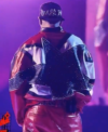 Chris Brown The R&B Las Vegas Tour 2026 Red Leather Jacket with Studded Star Back