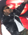 Coachella 2026 American Singer Tyga Black Leather Bomber Jacket Left
