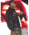 Coachella 2026 American Singer Tyga Black Leather Bomber Jacket Right