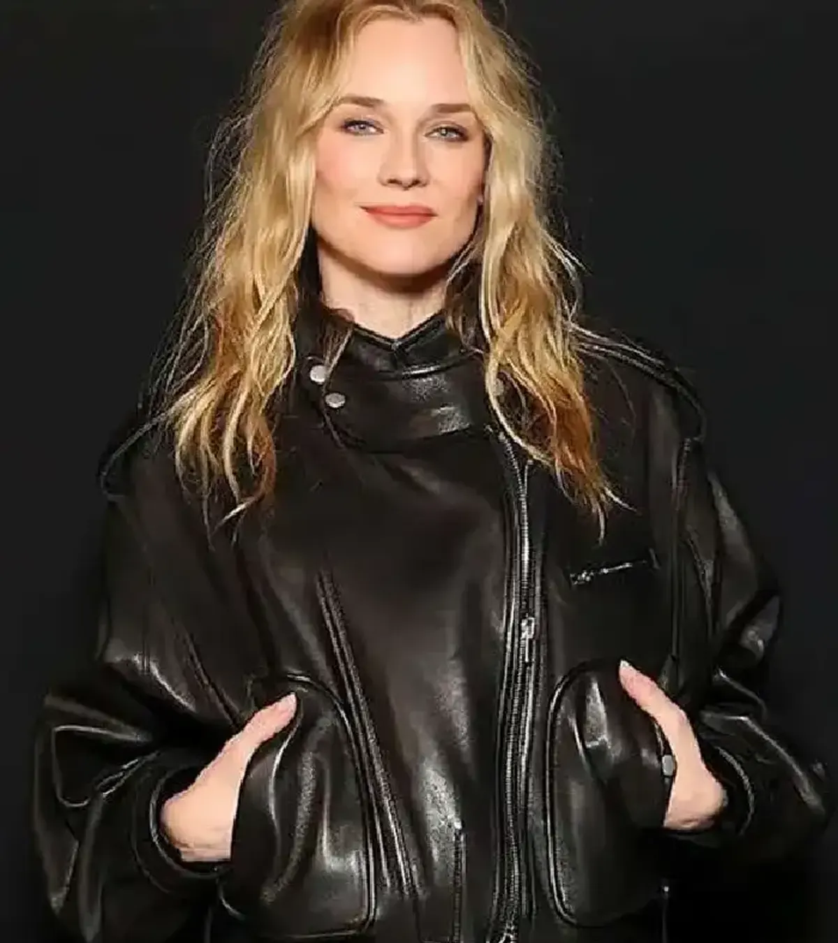 Diane Kruger PFW 2026 Leather Jacket