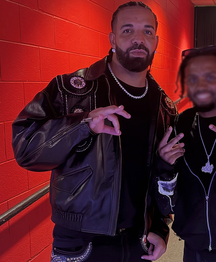 Don Toliver’s Toronto Concert 2026 Backstage Drake Black Leather Jacket Front