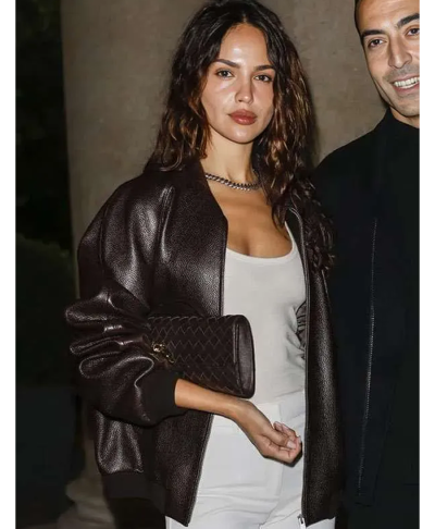 Eiza Gonzalez Bomber Leather Jacket