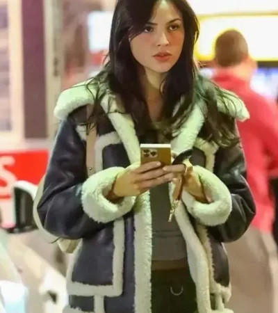 Eiza Gonzalez Shearling Leather Jacket