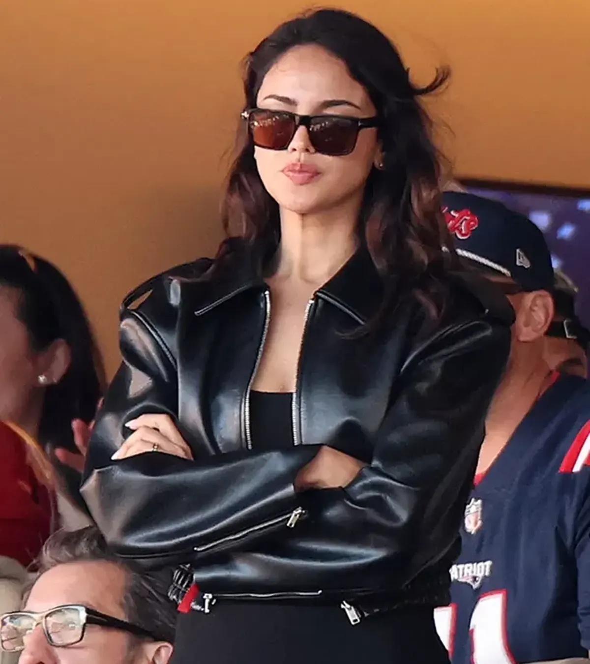 Eiza Gonzalez Super Bowl Leather Jacket