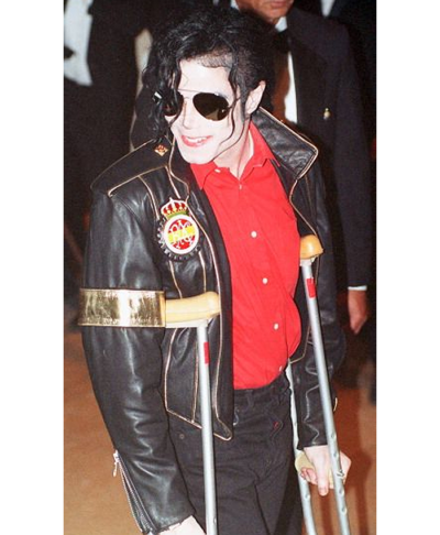 Elizabeth Taylor Tribute Michael Jackson Black Leather Jacket for Men and Women Left