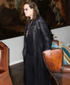 English Singer Ozzy Osbourne Black Leather Long Coat Right