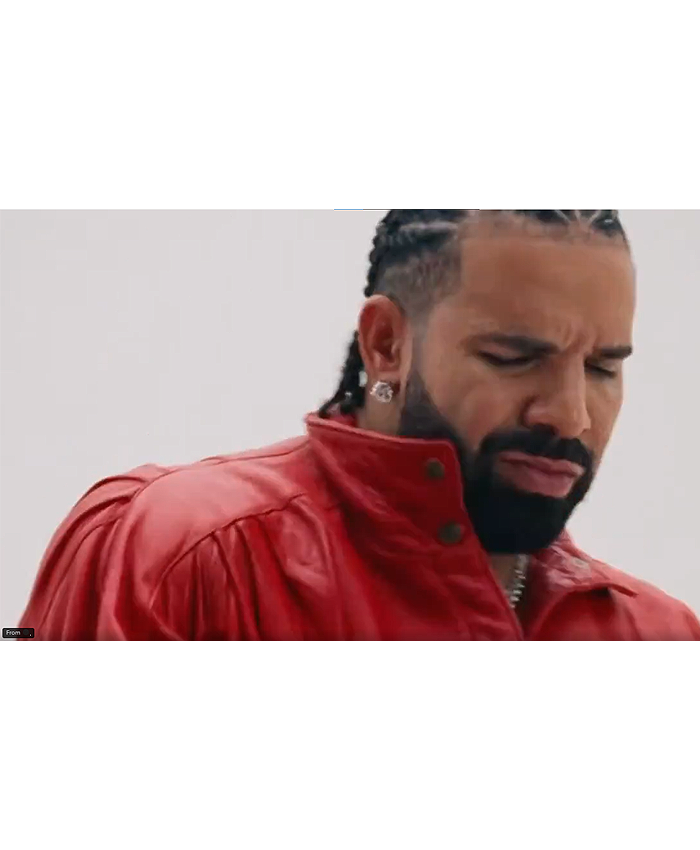 Fomo Premiere Miss My Dawg Drake x Yeat 2026 Red Leather Jacket Closeup