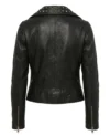 Gothic Leather Jacket Womens Black Studded back view
